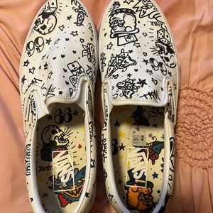 NWOT Vans slip on U-color tattoo Women’s 10.5. Men’s 9
